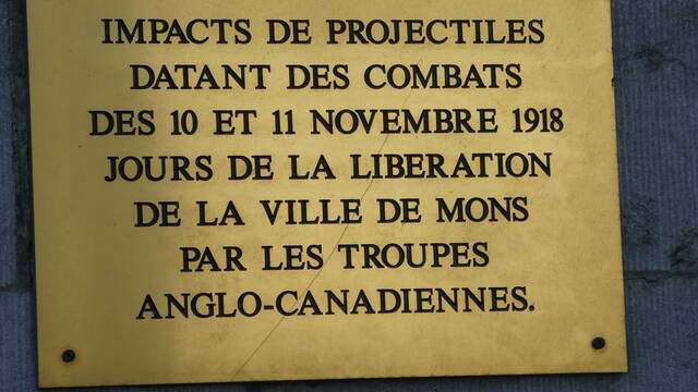 Distribution of the canadian forces during the liberation of Mons in november 1918